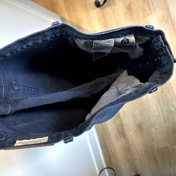 Levi's Womens Wedgie Jeans Size 31 Dark Wash Speckled Print Button-fly High-rise - Picture 13 of 14